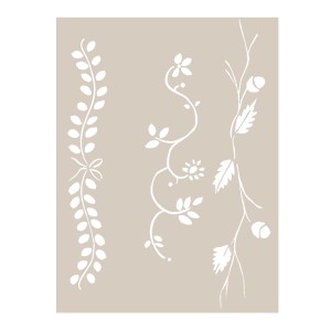Stencil con motivi floreali per pittura, categoria: Materiali per dipingere.