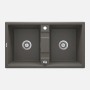 Lavello 2 vasche Idrostile Güines sifone 500x220 mm antracite metallizzato