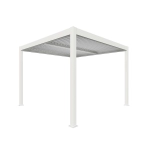 Pergola bioclimatica Atena in alluminio palo 10 3x4xH2,5 m bianco