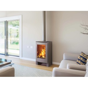 Stufa a legna Panadero Nevada in acciaio 7,5 kW nero metallico