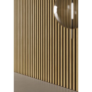 Pannello in legno per rivestimento pareti, parete a listelli per interni.