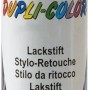 Dupli-Color penna per ritocchi auto, contenitore bianco con grafica colorata.