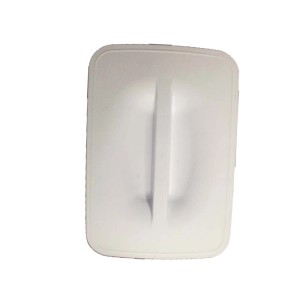 Coperchio bianco t.b.t. per pattumiera, rettangolare con maniglia.