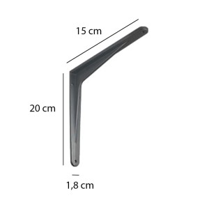 Reggimensola in alluminio 150x200 mm nero opaco