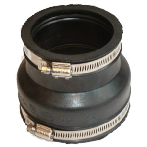 Raccordo di transizione per tubi Marley DN 24-32/40-50, raccordo flessibile HT con morsetto in acciaio inox.