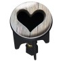 Wenko tappo lavandino Pluggy Mod. Heart con motivo a cuore e effetto legno.