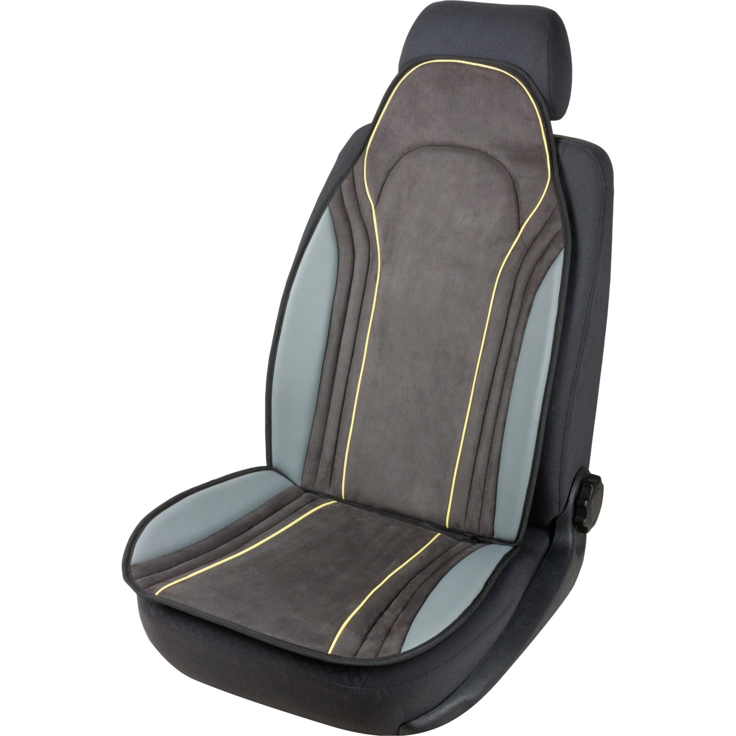 Coprisedile auto t.b.t. in grigio e nero per un maggiore comfort in auto.