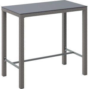 Tavolo da giardino quadrato grigio (60x60 cm) con struttura in acciaio. Ideale per balcone o terrazza.