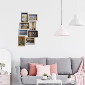 Cornice multipla per 8 foto in vari colori.