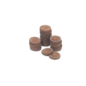 Pastiglie di torba 3,5 cm, 20 pezzi per semina. Compresse di cocco impilate.