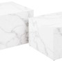 Set di 2 tavolini da salotto in legno Motrik effetto marmo bianco quadro h40 cm_2