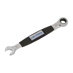 Chiave a cricchetto LUX Comfort, 11 mm, con impugnatura ergonomica per un serraggio confortevole.