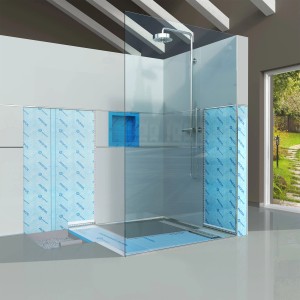 Bagno con impermeabilizzazione t.b.t. e box doccia.