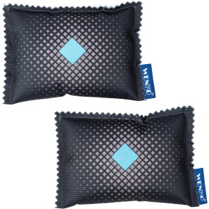 Due cuscini assorbiumidità t.b.t. con dettaglio blu e logo Wenko.