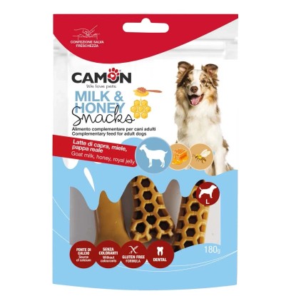 Snack per cani latte&miele bones 180 g