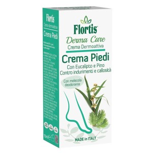 Flortis Crema Piedi crema piedi con eucalipto e pino per piedi morbidi.