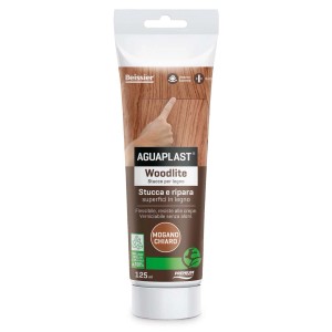 Tubo di stucco riparatore per legno effetto mogano per ritocchi.