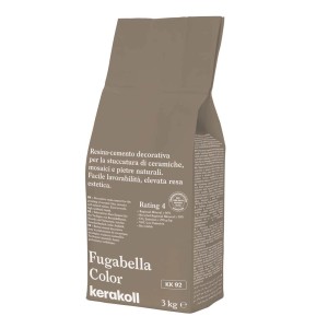Fugabella Color stucco per fughe, colore KK92, sacco da 3kg per piastrelle, mosaici e pietre naturali.