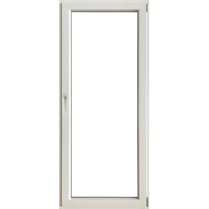 Telaio finestra in PVC bianco, vista dettagliata.