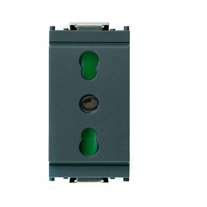 Inserto t.b.t. per interruttori e pulsanti in grigio.