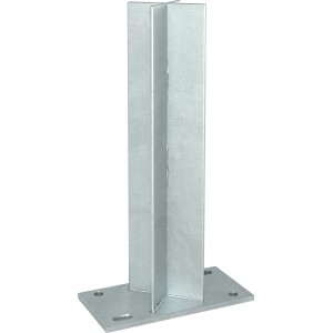 Supporto per palo in acciaio per pali in alluminio per montaggio recinzione su cemento.