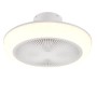Plafoniera LED bianca t.b.t. con ventilatore integrato.