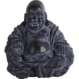 Figura decorativa Buddha seduto nero (43 cm) per il giardino.