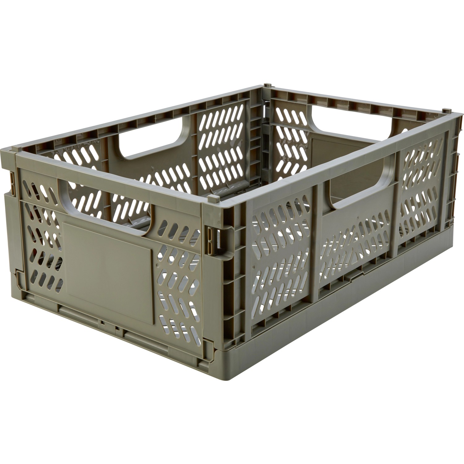 Cesta pieghevole Safari Adventure, verde, scatola in plastica con manico.