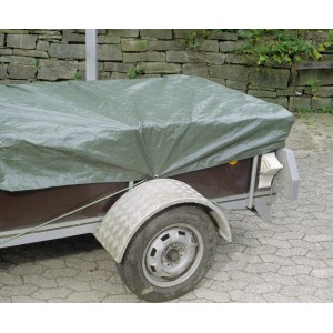 Telone verde LUX (2x3m) protegge il rimorchio da sporco e umidità.