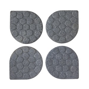 Set di 4 feltrini t.b.t. grigi con motivo a pois per mobili.