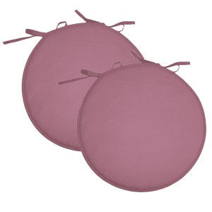 Due cuscini da esterno tondi e rosa t.b.t. per mobili da giardino.