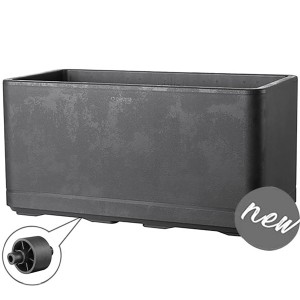 Fioriera Deroma Cosmo antracite (78 cm) con riserva d'acqua integrata e ruote.