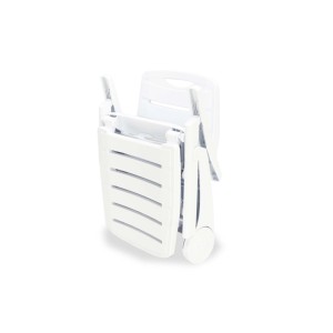 Lettino pieghevole con ruote in polipropilene Grand Soleil bianco