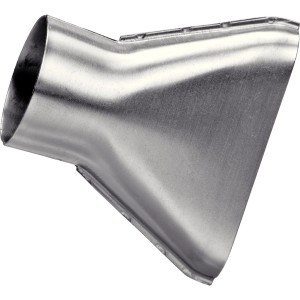 Ugello ad aria calda t.b.t. in metallo argentato.