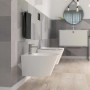 WC e bidet sospesi moderni t.b.t. in ambiente bagno.