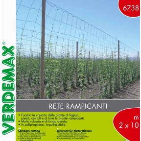 Rete di PLASTIC SUD 100 metri per ortaggi rampicanti lunghezza - 1,7 metri altezza - agricoltura orto piselli pomodori fagioli fagiolini cetrioli peperoni