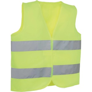 Gilet di sicurezza giallo con strisce riflettenti per abbigliamento da lavoro.
