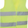 Gilet di sicurezza giallo con strisce riflettenti per abbigliamento da lavoro.