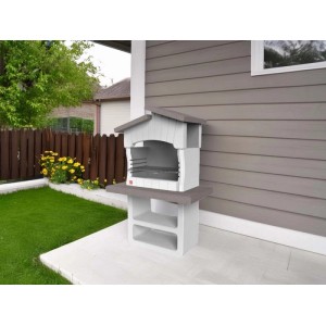 Barbecue in muratura Zara griglia 67 cm 114x64x170 cm cappuccino