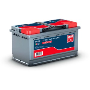 Batteria auto USAG U80SS, 12V 80Ah, per impianto elettrico auto. Batteria robusta per avviamenti affidabili.