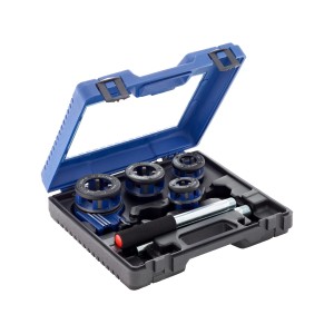 Set filiera LUX Comfort, 7 pezzi in valigetta blu. Set maschi e filiere per filettare.