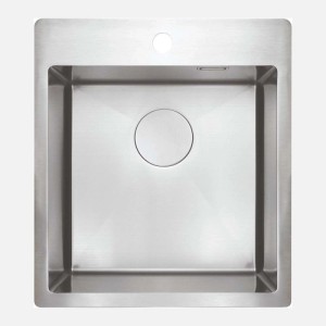 Lavello 1 vasca forma 2 Idrostile Roque con sifone 505x200 mm acciaio spazzolato