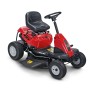 Tosaerba rider Troy-Bilt Mini-Rider 76T-S rosso con scarico laterale.