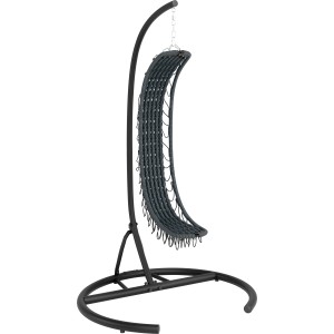 Sedia sospesa pieghevole Cupertino con struttura in acciaio antracite per il giardino.