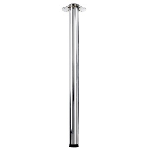 Gamba per tavolo Hettich cromata, Ø 60 mm, altezza 840 mm, con piastra di montaggio.