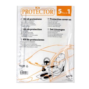 t.b.t. Set di protezione auto, 5 pezzi per volante, sedile, cambio, freno a mano e vano piedi.