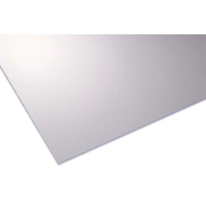 Lastra di plastica rettangolare chiara per coperture e rivestimenti.