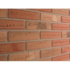 Rivestimento Elabrick Palermo, 5x21 cm, nei toni caldi del rosso e del beige per interni ed esterni.