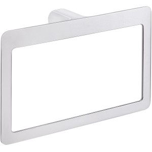 Portasciugamani rettangolare argentato per montaggio a parete.
