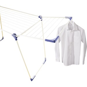 Stendibiancheria Leifheit Classic 180 Solid con camicia, asciugatrice per interni ed esterni.